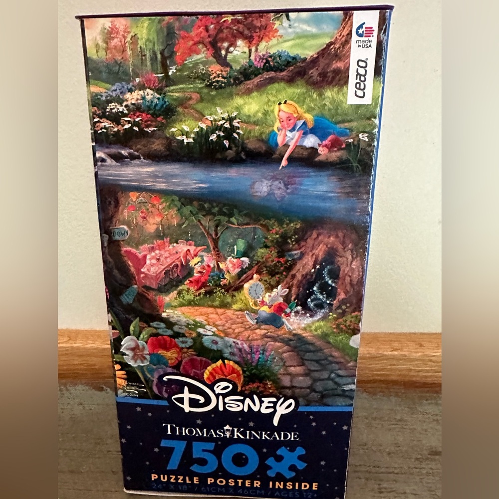 Disney Alice in Wonderland Thomas Kincaid puzzle & poster 750 piece complete